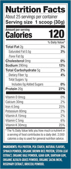 Vega Premium Protein + Supergreens, Creamy Vanilla – 20g Vegan Protein, Dairy & Gluten Free, 26.9 oz (25 Servings)