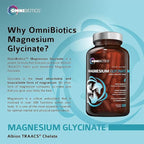 OmniBiotics Magnesium Glycinate Supplement – with 100% Pure Albion TRAACS Bisglycinate Chelate for Sleep, Muscle, Nerve & Heart Health – 120 Vegan Capsules
