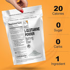 It's Just! - L-Glutamine Powder, Unflavored, Amino Acid, Faster Muscle Recovery, Leaky Gut, Digestive Support (500 Grams / 100 Servings)