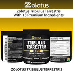 Zolotus 13in1 Tribulus Terrestris Capsules with Maca, Horny Goat Weed, Panax Ginseng, Saw Palmetto, Tongkat Ali, Shilajit & More - Energy, Stamina Supplement for Men & Women - 120 Counts