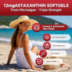 Astaxanthin 12mg, 120 Softgels, Premium Astaxanthin Antioxidant Supplements with Antioxidant Activity, Supports Eye, Skin Health, Immune, Internal Circulation