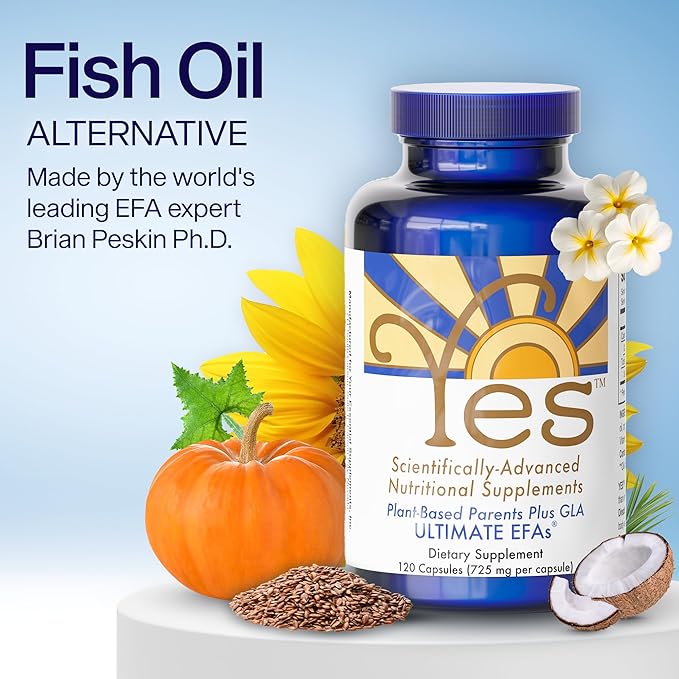 YES Plant Based Omega 3 & 6 Supplement – Burpless Fish Oil Alternative – DHA, EPA, SDA for Heart & Immune Support – 480 Softgels (4 Pack)