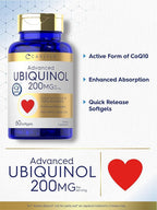 Carlyle Ubiquinol 200mg | 60 Softgels | High Absorption | Active Form of CoQ10 | Non-GMO, Gluten Free Supplement