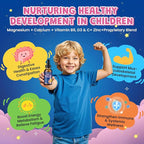 Kids Magnesium Liquid Drops - Magnesium Glycinate Drops for Kids, Citrate Liquid with Calcium, Omega-3, L-theanine, Zinc, Vitamin B6 D3 C for Sleep, Relaxation, Calm & Focus, Strawberry Flavor,4 Fl Oz