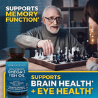Viva Naturals Omega 3 Fish Oil Supplement for Women and Men - 2500 mg Triple Strength Fish Oil Pills with Re-Esterified Omega 3 Fatty Acids Including EPA, DHA DPA - 240 Pescatarian-Friendly Softgels