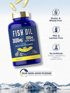 Carlyle Fish Oil 3600mg | 1080mg Omega 3 | 120 Count | Non-GMO and Gluten Free Supplement