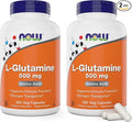 Now L-Glutamine 500mg 300 Veg Capsules (Pack of 2) - Non-GMO Supplement - Vegan Lglutamine 500 mg Caps