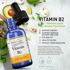 Honeycombs Riboflavin Vitamin B2 Liquid Drops 500 Percent DV, b2 made in USA Alcohol Free B2 Vitamins Supplement, Fast Absorbing Riboflavin Alternative to Capsules for Adult Daily Use