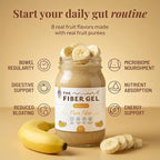 The Fiber Gel High Dietary Fiber Prebiotic Gel Formula — 100% Natural & Clean Label — Plant-Based Psyllium Husk & Inulin Complex — Keto Friendly, Vegan, No Added Sugar — Banana, 32 oz