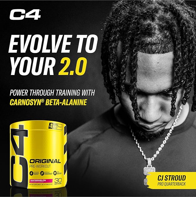 C4 Original Pre Workout Powder Watermelon Sugar Free Preworkout Energy Supplement for Men & Women 150mg Caffeine + Beta Alanine + Creatine 30 Servings