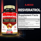 Trans Resveratrol Supplement with Grape Seed, Milk Thistle, and More - Resveratrol - 6 Herbal Supports for Immune System, Heart Health, Body Management - 90 Capsules
