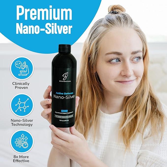 Colloidal Silver w/Nano Technology - 10ppm 16oz - 8X More Effective - Natural Immune Support - Save the Sick Days - Ages 5 & Up - Outperforms Higher PPM Silvers - No Taste & Smell - 3rd Party Tested