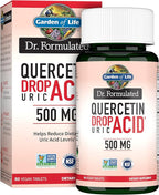 Garden of Life Dr. Formulated Quercetin Drop Uric Acid Support with Tart Cherry Extract, Vitamin C & Luteolin – Probiotic, Gluten-Free, Non-GMO, Vegan, 60 Tablets