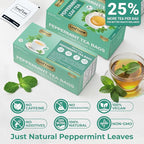 LeafLea 80 Premium Peppermint Tea Bags, 100% Natural Peppermint Leaf Tea, Te de Menta for Soothing Throat & Refreshing Breath, Light and Smooth Flavor, Caffeine-Free, Sugar-Free, Individually Wrapped