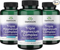 Swanson Triple Magnesium Complex - Mineral Supplement - Natural Support - Featuring Citrate, Oxide & Aspartate - (100 Capsules, 400mg Each, 3 Pack)