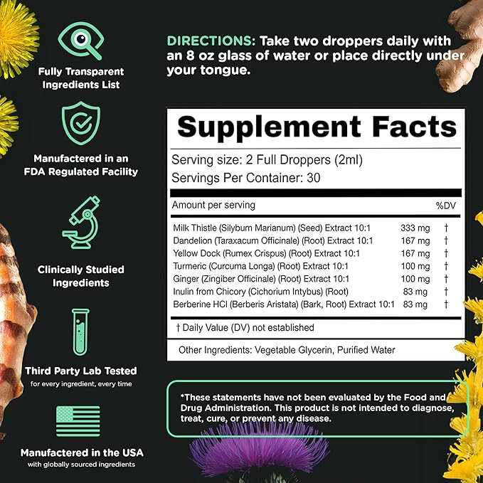SUPERBONSAI Super Liver Support with Milk Thistle - All Natural Liver Cleanse Detox & Repair Aid - Doctor-Formulated Liver Supplement - Liquid Herbal Formula for Liver Health - 3 Month Supply (3 Pack)