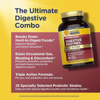 Renew Life Ultimate Flora Digestive Enzymes with Probiotics and Prebiotics | Doctor Formulated | 45 Vegan Capsules | Eases Occasional Gas, Bloating & Discomfort | Dairy, Soy and Gluten Free Supplement