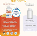 Genex Formulas Quercetin 500mg (60 Capsules) Non-GMO, Gluten-Free (3 Pack)