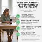 Wild Foods Omega 3 Fish Oil Supplement, 120 Capsules (2 pk) | Wild Caught, Burpless, Odorless, Non-GMO, Gluten Free | DPA, DHA, EPA Triple Strength Joint Nutrition for Women & Men
