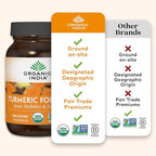 ORGANIC INDIA Turmeric Curcumin with Black Pepper - Organic Turmeric & Curcumin Supplement, Joint & Immune System Support, Whole Root - 60 Capsules