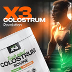 Bovine Colostrum X3 Supplement Powder for Humans, 100% Pure Whole Natural Grass Fed Superfood, High IgG, Plus Probiotic & Prebiotic, Unflavored, Made in USA