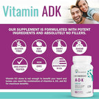 ADK Vitamin Supplement – Vitamins A, D3 & K2 MK-7 for Bone Health & Calcium Absorption – Gluten-Free, Non-GMO, Soy-Free – 120 Capsules, 2-Pack (4-Month Supply)