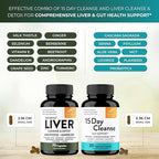 Sandhu's Liver Cleanse Detox & 15 Day Gut Cleanse Support Supplement for Women & Men | Supports Liver, Gut & Digestive Health