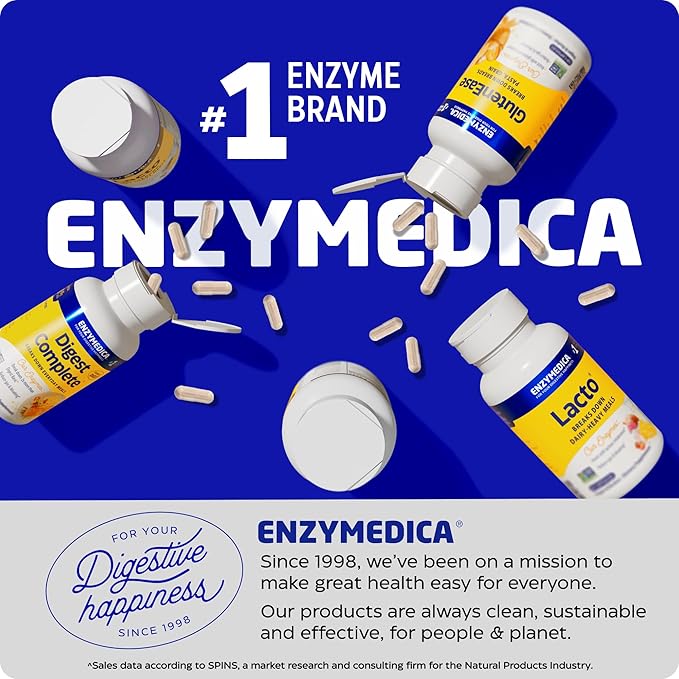 Enzymedica - Lacto, Most Advanced Dairy Digestive Enzyme Formula, 30 Capsules