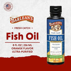 Barlean's Omega 3 Fish Oil Liquid Supplement, 1262mg EPA and DHA Fatty Acids, Non-GMO and Gluten Free, Orange Flavor, 8 oz