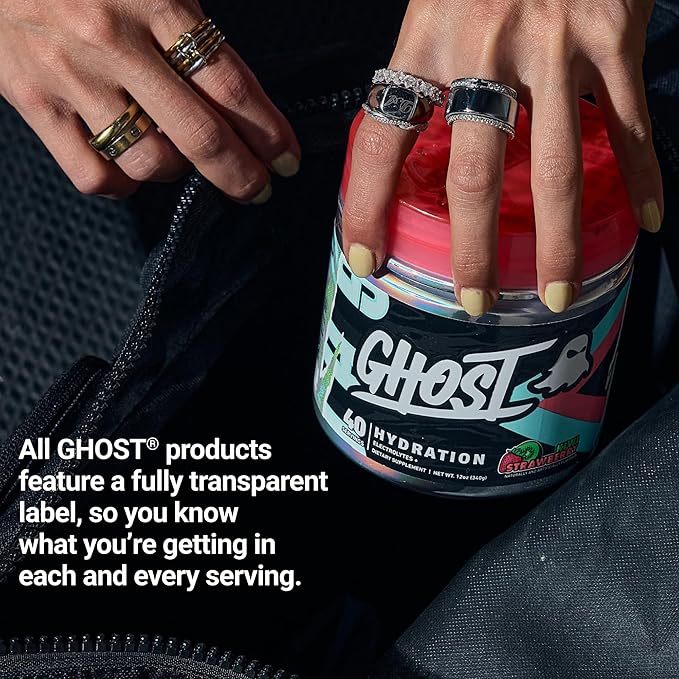 GHOST Hydration Tub, Electrolyte Powder, Kiwi Strawberry - Sugar Free Instant Electrolyte Drink Mix - Caffeine-Free Daily Hydration & Immune Support with Clean Formula - 40 Servings