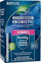 Nature’s Way Fortify Extra Strength Women’s Probiotic 50 Billion CFU, Potent Multi-Strain Probiotic for Digestive, Vaginal and Immune Support*, Once-Daily Capsule, 30 Capsules