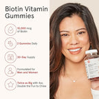 iRestore Biotin Gummies 10,000 mcg - 3 Natural Fruit Flavors, Hair Vitamins Multi Supplement for Hair Skin and Nails for Women & Men, 60 Vegan Gummies, 30 Day Supply