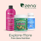 Zena Nutrition Liquid Collagen Peptides and Biotin, 2500mg Verisol Bioactive Collagen Peptides, 5000mcg Biotin, Hair, Skin, Nail Supplement for Women and Men, Mixed Berry, 60 Servings, 20 fl oz