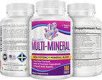 3-Month Multimineral Supplement 15-in-1 (Iron Free Formula) | Multi Minerals Complex | 90-Day Bulk Supply Multiminerals | 180 Tablets