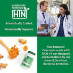 Health Thru Nutrition Turmeric Curcumin Complex 500mg Supplement | as BCM-95 Curcugreen Clinically Studied | Vegan Certified (Pack of 60)
