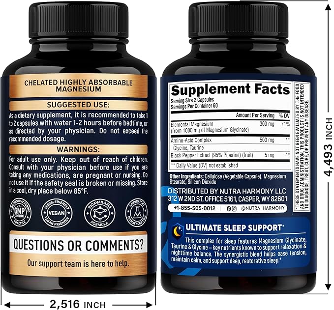 NUTRAHARMONY Alpha Lipoic Acid & Magnesium Glycinate with Glycine Capsules