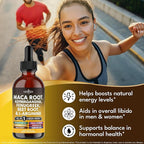 Organic Maca Root Liquid Drops with Ashwagandha, Nettle, Fenugreek, Beet Root and L-Arginine Liquid Multivitamin for Women and Men - 8oz