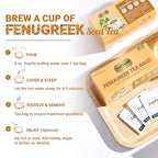 LeafLea 80 Premium Fenugreek Tea Bags, Natural Fenugreek Seed for Toasty Flavor & Sweet Aroma, Fenogreco Tea with Gentle Warmth, Caffeine-Free, Sugar-Free, Vegan, Individually Wrapped for Freshness