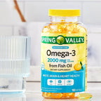 Spring Valley Omega 3 Fish Oil Maximum 2000mg 180 Softgels + me Gusta Sticker