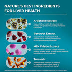 PUREHEALTH RESEARCH Liver Health – Liver Cleanse Detox & Repair Support Supplement- with Milk Thistle, Turmeric Powder, Dandelion, Artichoke, Beet Root, Ginger, L Cysteine HCL & More - 60 Capsules