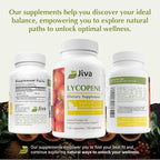 Jiva Botanicals - Lycopene Supplements for Men 30mg - Prostate Supplement for Men with Natural Tomato Extract - Prostate, Skin & Antioxidant Lycopene Supplement USA Made, Non GMO, Vegan, 120 Capsules
