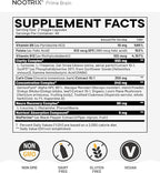 Nootrix Prime Brain Nootropic Supplement | Supports Memory, Mental Focus, Cognitive Health & Energy | Promotes Healthy Mood & Brain Function | Ginkgo Biloba, Lion's Mane & L Theanine | 90 Capsules