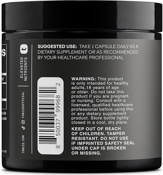Toniiq 99%+ 40mg Supplement - Ultra High Purity PQQ 40mg Concentrated Formula - PQQ 40 mg 120 Capsules - Pyrroloquinoline Quinone Supplement - 1 Capsule Serving - Vegetarian Capsules