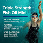 GNC Triple Strength Fish Oil Mini Omega 3 Supplement, 1000mg EPA and DHA, Supports Heart, Brain, Skin, Eye and Joint Health, 120 Mini Softgels
