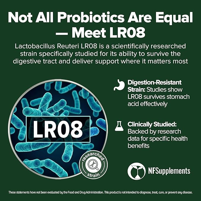 Lactobacillus Reuteri Probiotic 240 Tablets (4 Month Supply) – Researched Strain LR08 – 3 Billion CFU – Digestive Health & Gut Comfort – GMP Certified (240, Lactobacillus Reuteri)