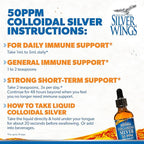 Natural Path Silver Wings Colloidal Silver Liquid - Daily Immune Support Supplement - 50ppm (250mcg) - 2 fl oz Spray