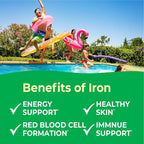 Kids Iron 10mg with Vitamin C 50mg Chewable Tablets - Tasty Natural Flavored - Vegan, Vegetarian, GMO-Free, Nut Free - Dietary Iron Supplement - Blood Formation for Children - 120 Chewables