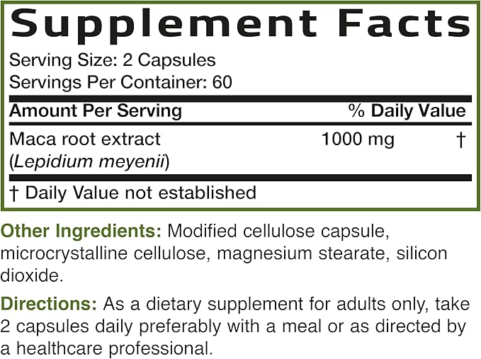 Bronson Maca Root Extra Lepidium Meyenii, Non-GMO, 120 Vegetarian Capsules