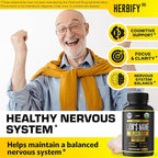 HERBIFY Lions Mane Supplement - Daily Mushroom Supplement for Memory, Focus & Clarity - Brain Booster - Lions Mane Capsules for Natural Immune Support - Vegan, Organic - 120 Capsules