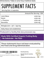 Chill Pill Supplement - Lion’s Mane, Reishi, L-Theanine, Boswellia & Beta-Glucans - Relax, Recover & Recharge - 60 Vegan Capsules